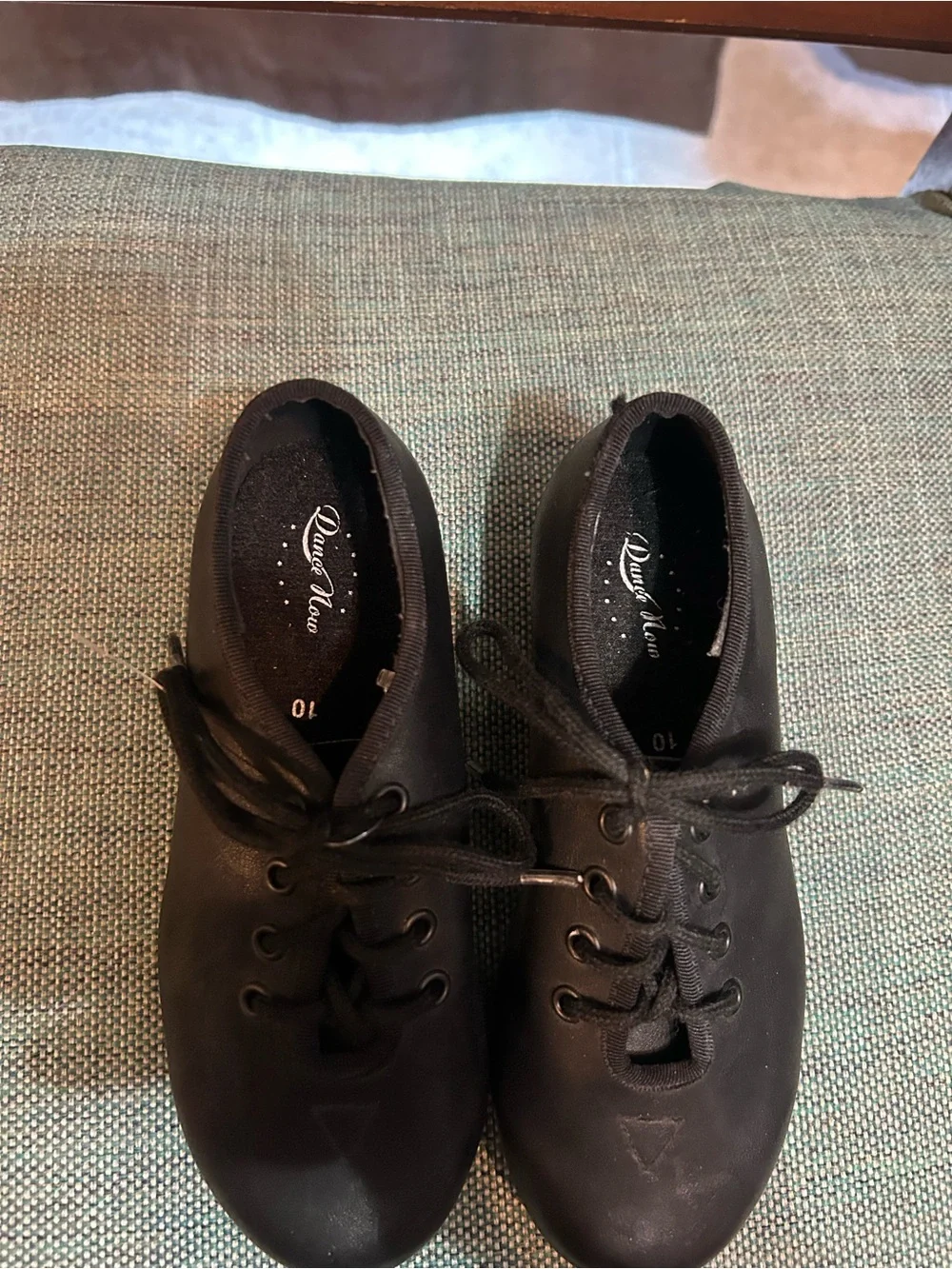 Dance Now Black Lace-Up Tap Shoes Kids Size 10 Kids